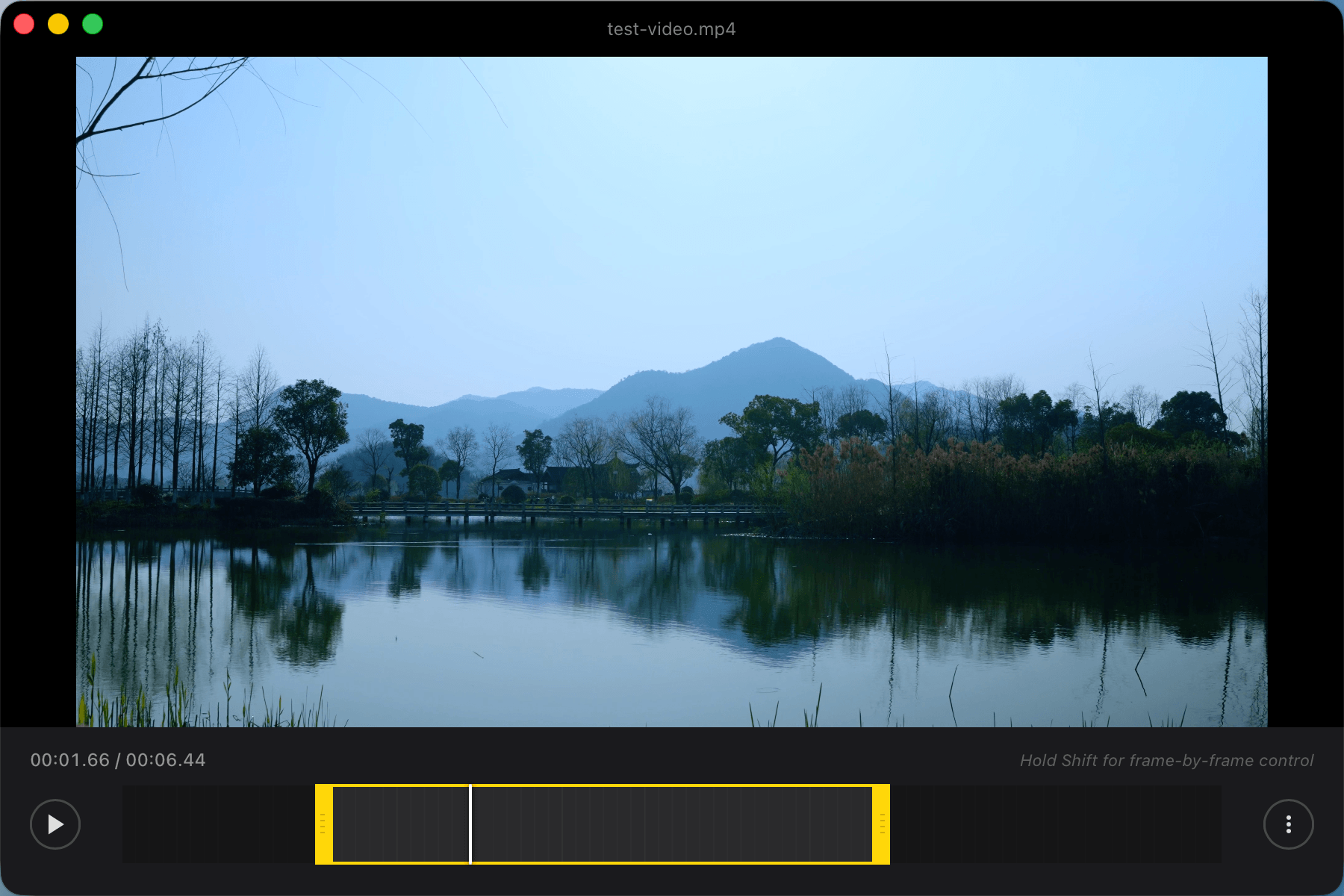 TinyCut screenshot 1 - Video loaded with trim timeline